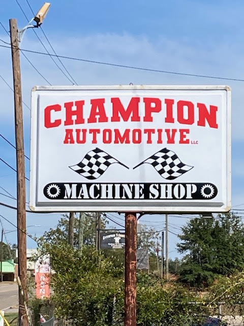 Champion Automotive Machine Shop sign in Enterprise, Alabama